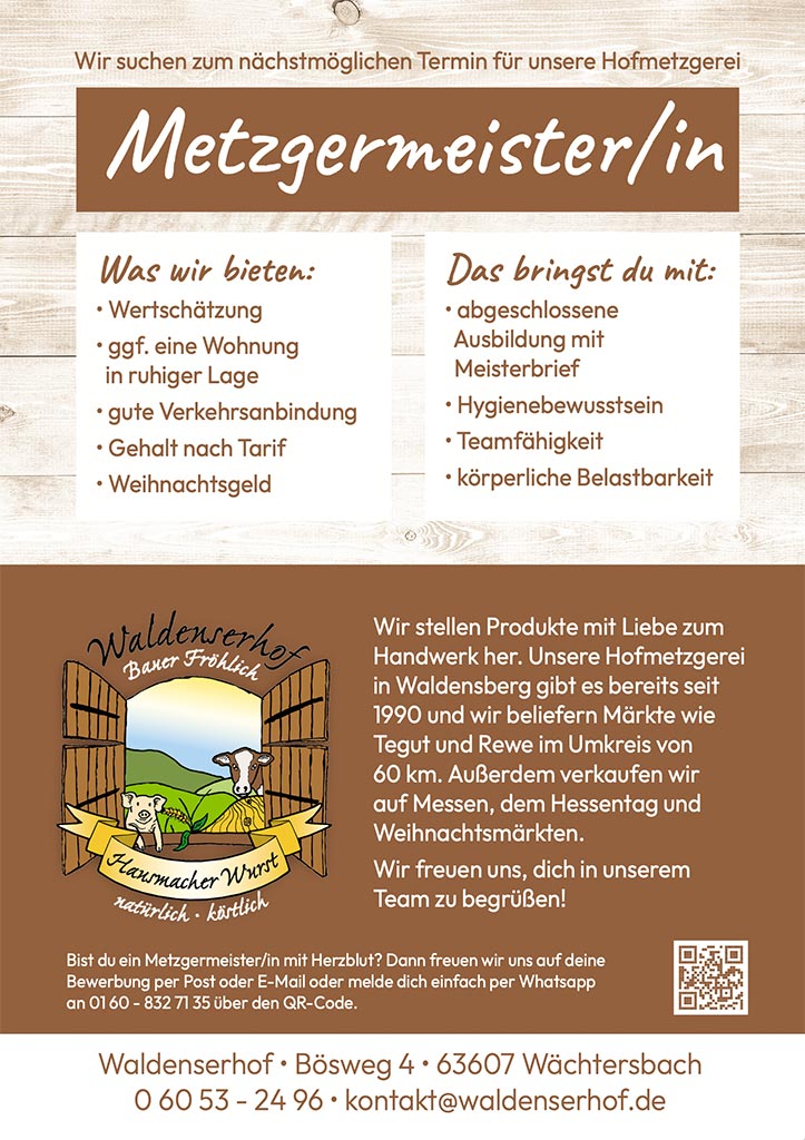 job als Metzger gesucht